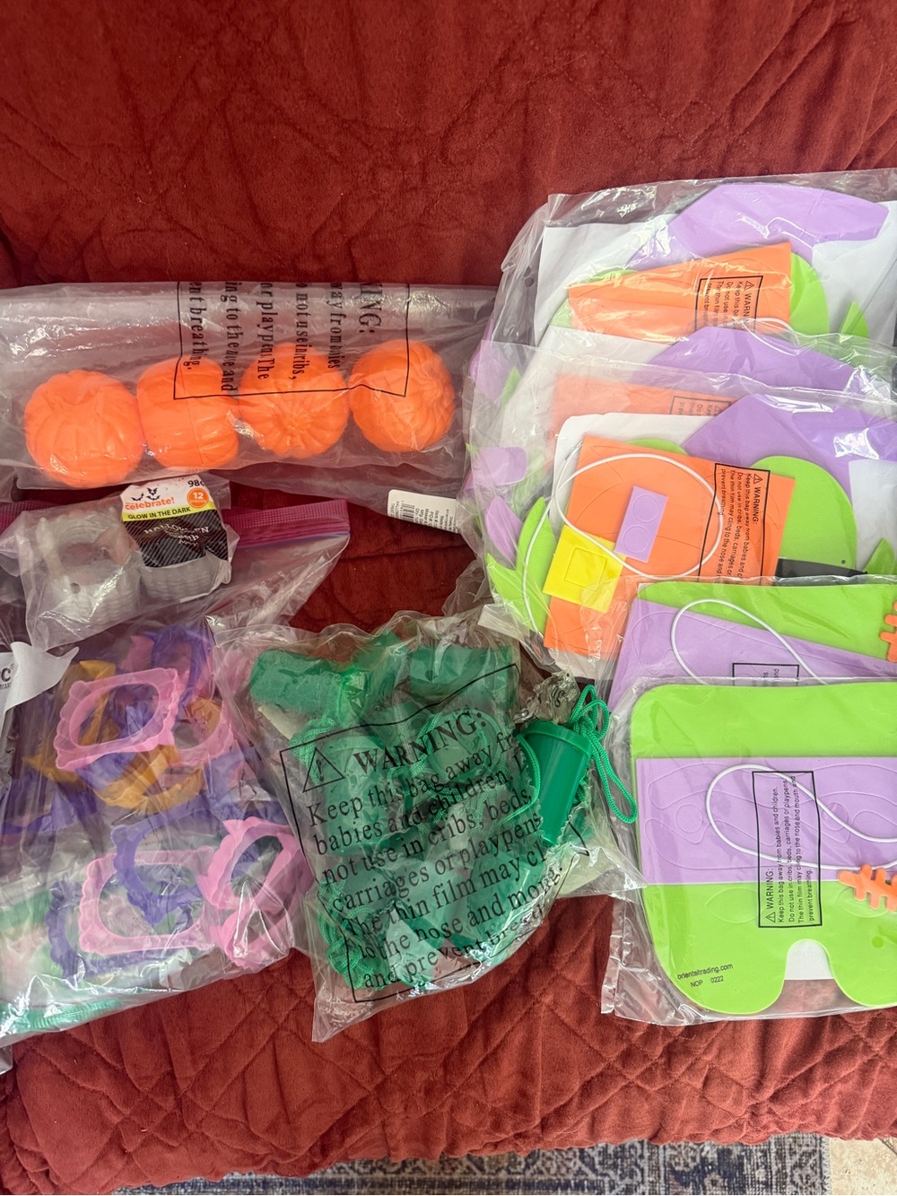 Colorful Halloween Bundle - Assorted Orange, Green, Purple, Pink Decorations